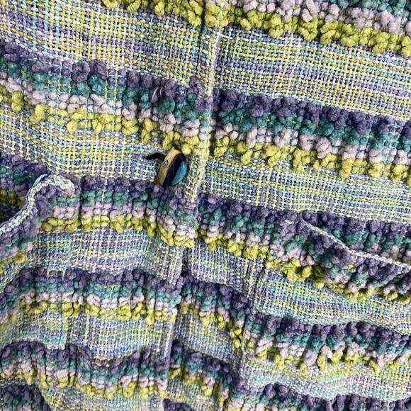 ANU Woven Chenille Tapestry Jacket Blazer Women size Large Button Up Boxy Artsy - Picture 7 of 16